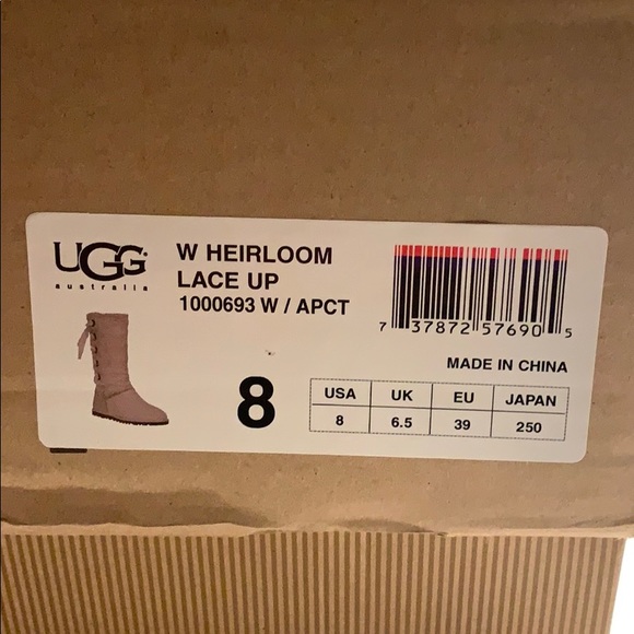 COPY - NEW Lace Up Pink Ugg Boots - Size 8 - Picture 4 of 8
